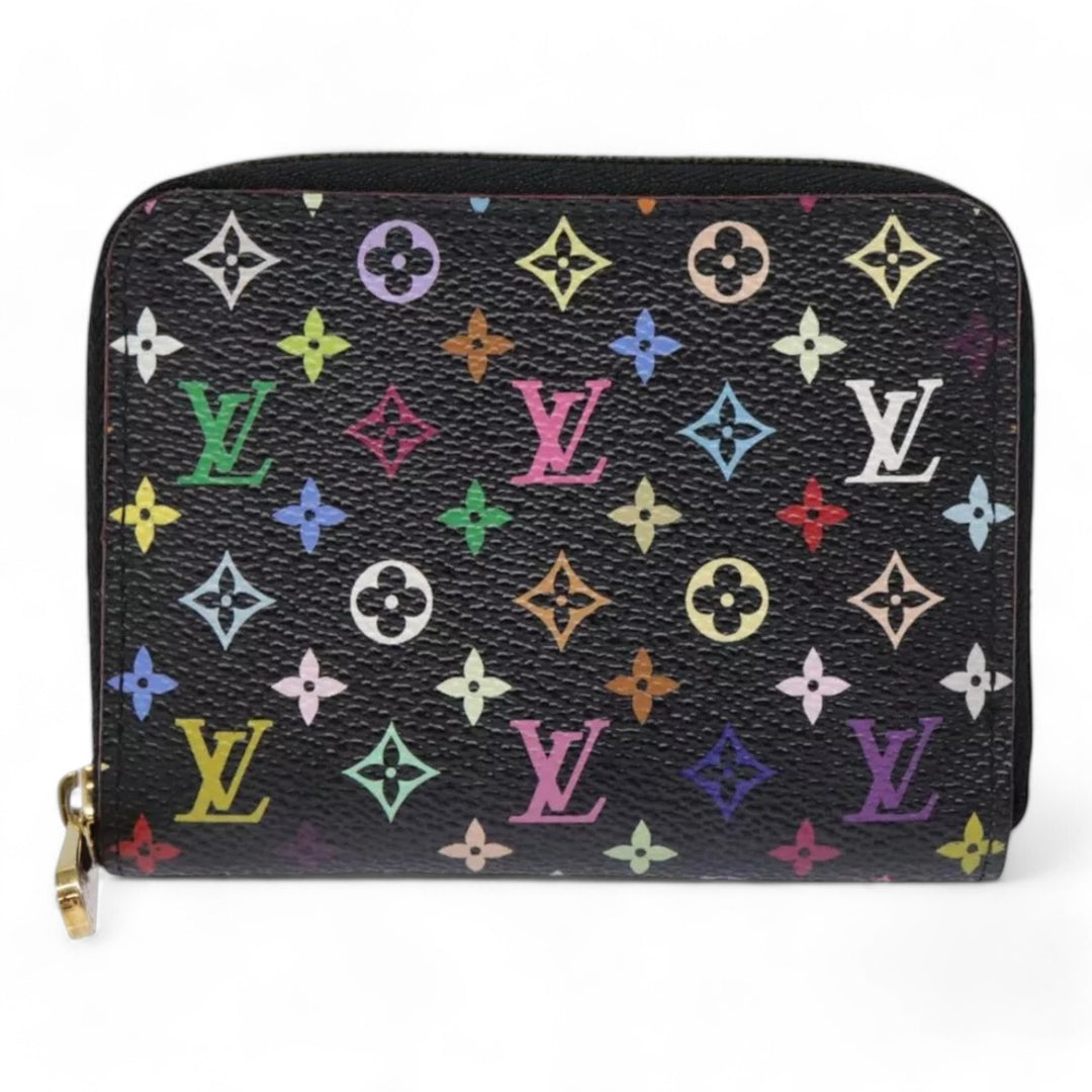 Louis Vuitton Monogram Zippy Coin Purse Multicolor Black Women's Canvas Wallet
