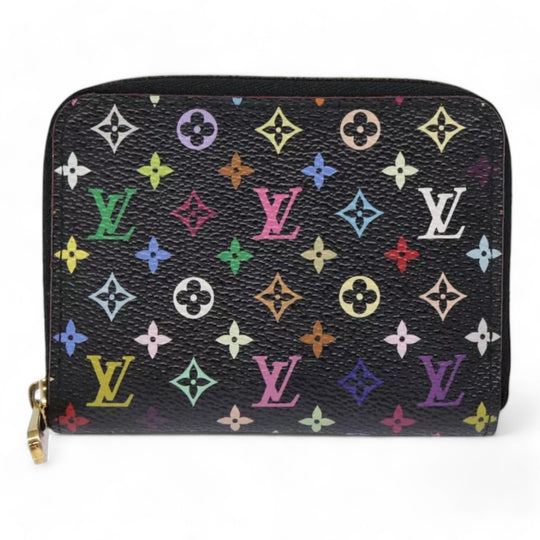 Louis Vuitton Monogram Zippy Coin Purse Multicolor Black Women's Canvas Wallet