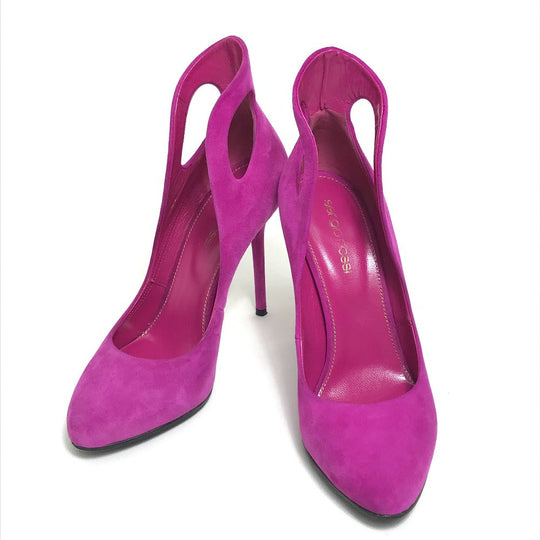 Sergio Rossi pumps suede purple ROYAL BRIGHT PINK Women 36 Used Authentic