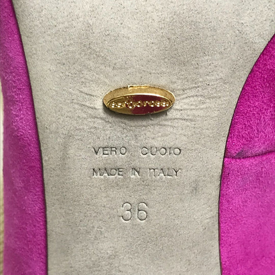 Sergio Rossi pumps suede purple ROYAL BRIGHT PINK Women 36 Used Authentic