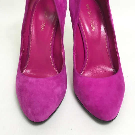 Sergio Rossi pumps suede purple ROYAL BRIGHT PINK Women 36 Used Authentic