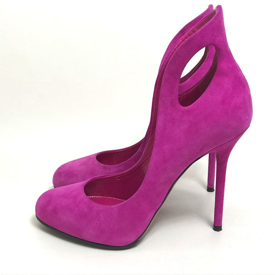 Sergio Rossi pumps suede purple ROYAL BRIGHT PINK Women 36 Used Authentic