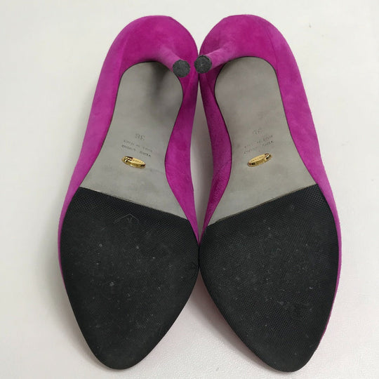 Sergio Rossi pumps suede purple ROYAL BRIGHT PINK Women 36 Used Authentic