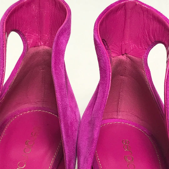 Sergio Rossi pumps suede purple ROYAL BRIGHT PINK Women 36 Used Authentic