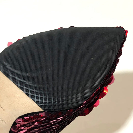 Sergio Rossi pumps A82860 Sequin Black x pink High heels Women 36 Used Authentic