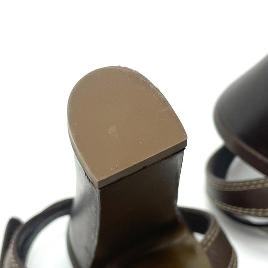 Sergio Rossi Sandals leather Brown Ankle strap Women 36 Used Authentic