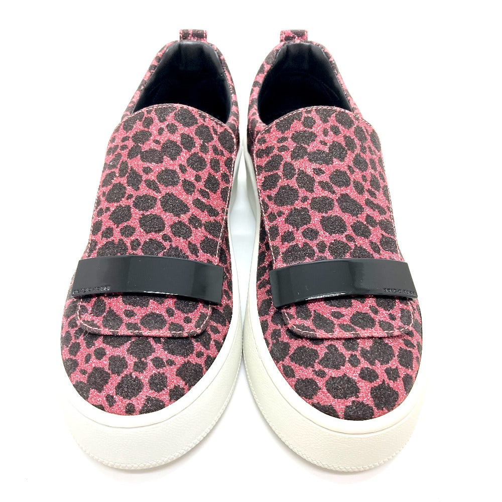 Sergio Rossi Slip-on Cotton , Cotton/Polyester/Leather Pink x Black Leopard Glitter LeopardPattern Leopard Women 36 Used Authentic