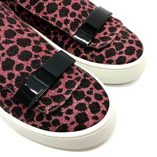 Sergio Rossi Slip-on Cotton , Cotton/Polyester/Leather Pink x Black Leopard Glitter LeopardPattern Leopard Women 36 Used Authentic