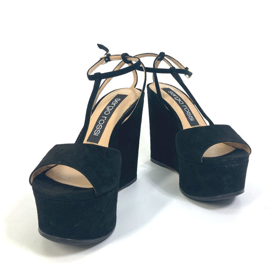 Sergio Rossi Mule A78370 suede black Ankle strap Women 36 Used Authentic