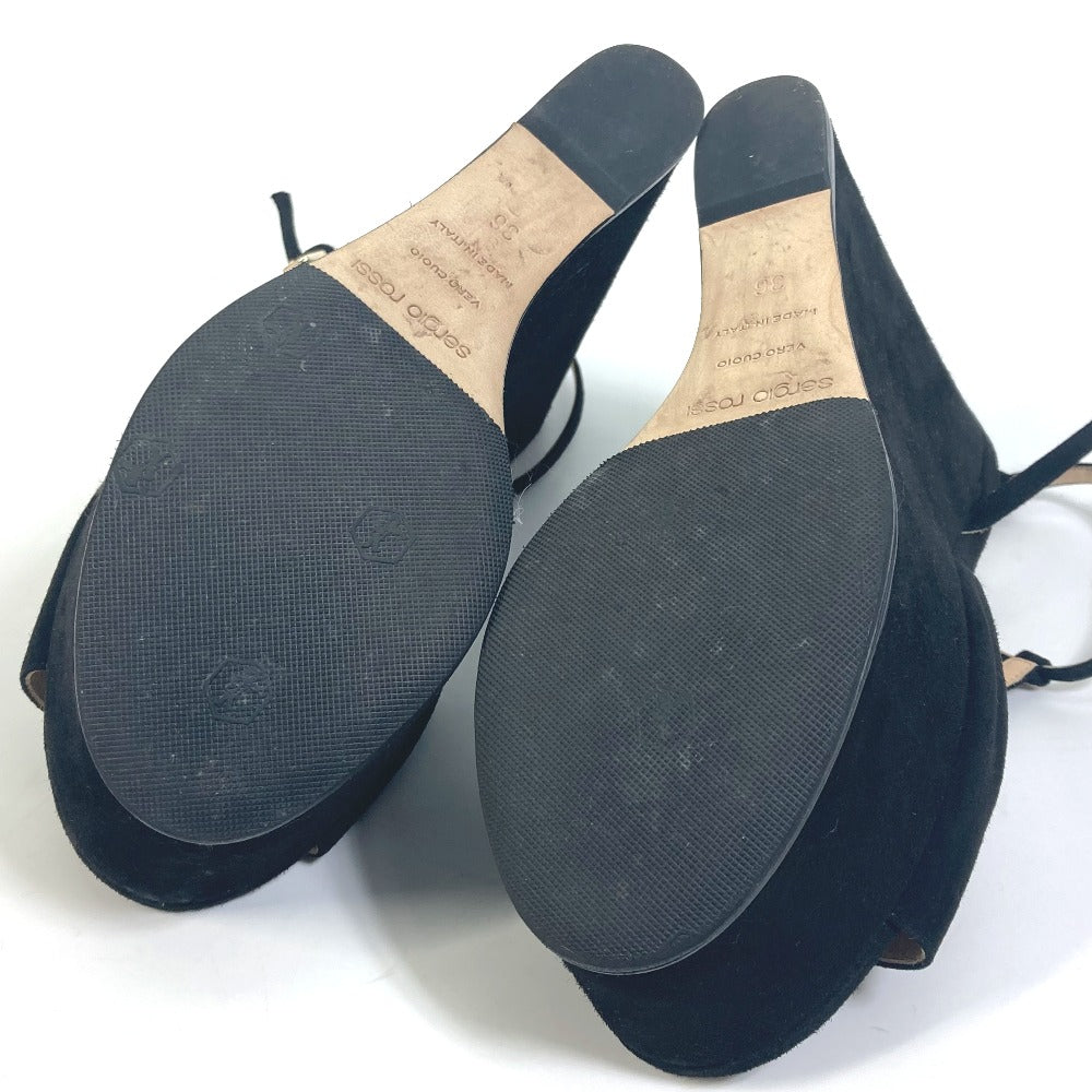 Sergio Rossi Mule A78370 suede black Ankle strap Women 36 Used Authentic