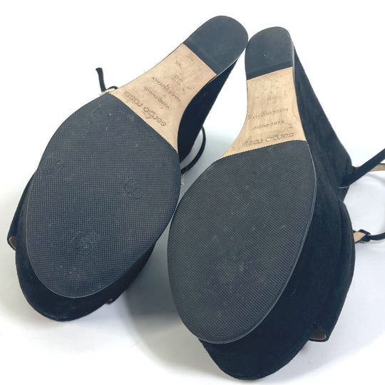 Sergio Rossi Mule A78370 suede black Ankle strap Women 36 Used Authentic