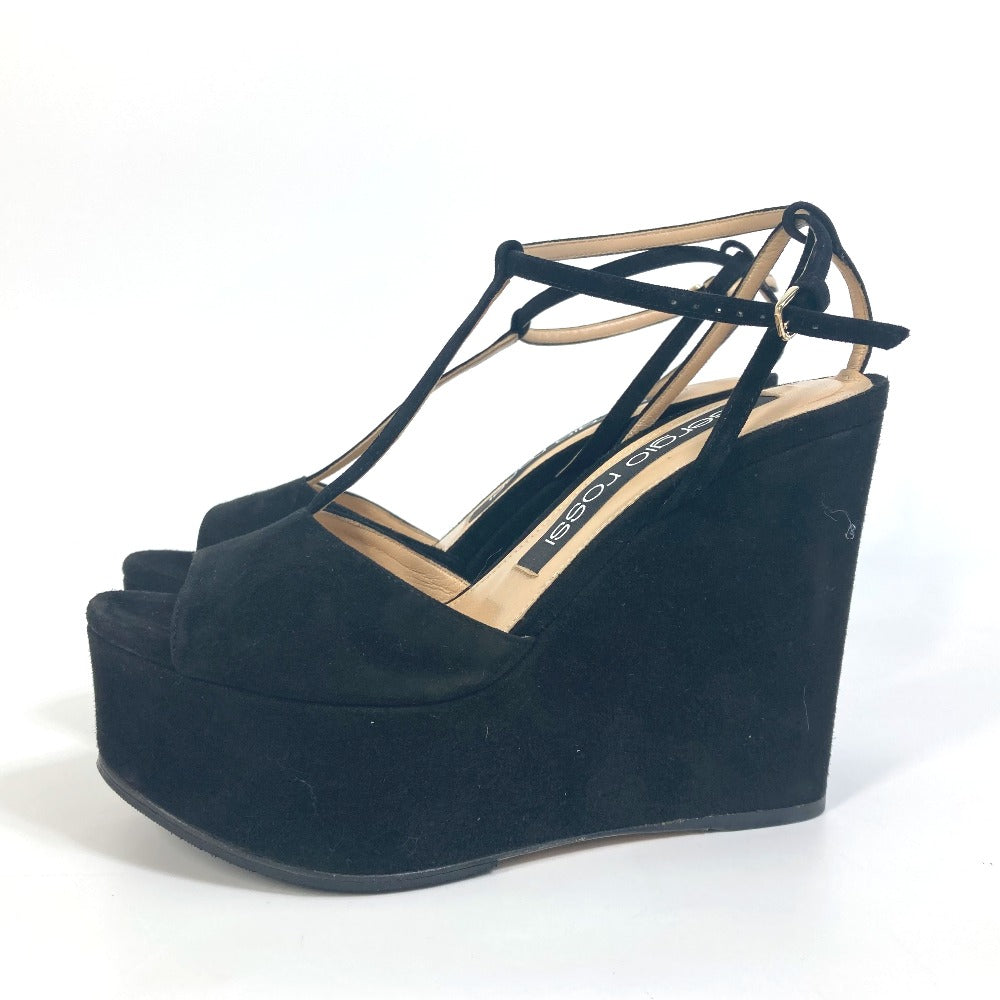 Sergio Rossi Mule A78370 suede black Ankle strap Women 36 Used Authentic