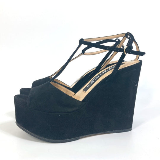 Sergio Rossi Mule A78370 suede black Ankle strap Women 36 Used Authentic