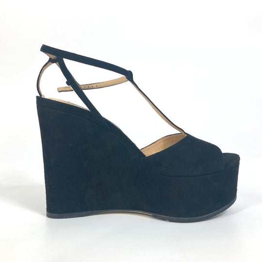 Sergio Rossi Mule A78370 suede black Ankle strap Women 36 Used Authentic