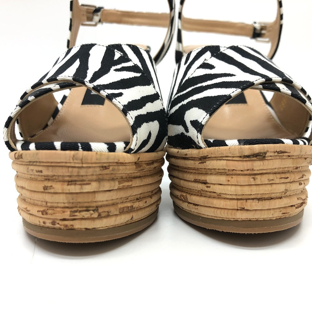 Sergio Rossi Sandals canvas black Zebra Women 36 Used Authentic