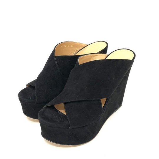 Sergio Rossi Sandals suede black Women 36 Used Authentic