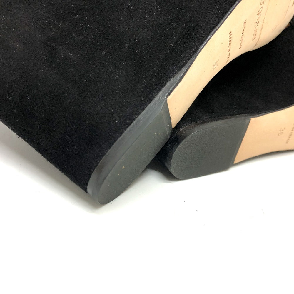 Sergio Rossi Sandals suede black Women 36 Used Authentic