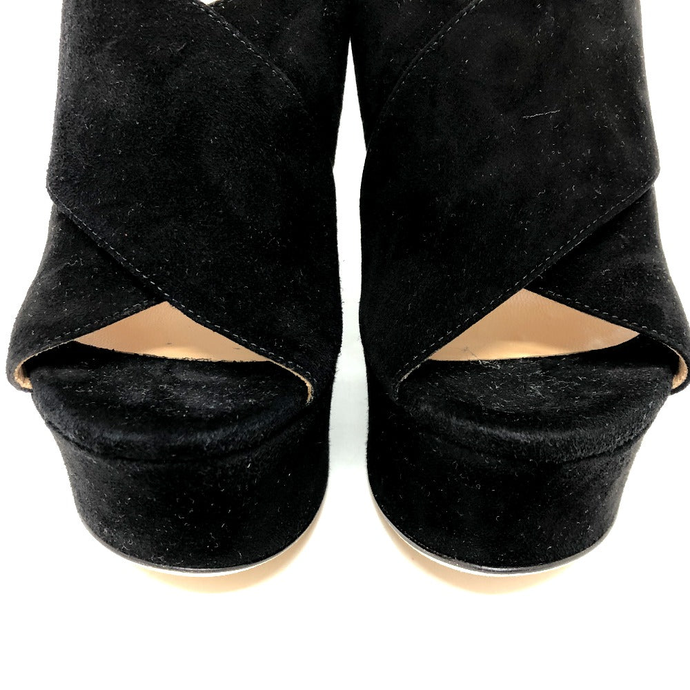 Sergio Rossi Sandals suede black Women 36 Used Authentic