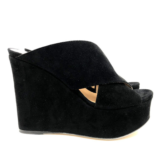 Sergio Rossi Sandals suede black Women 36 Used Authentic