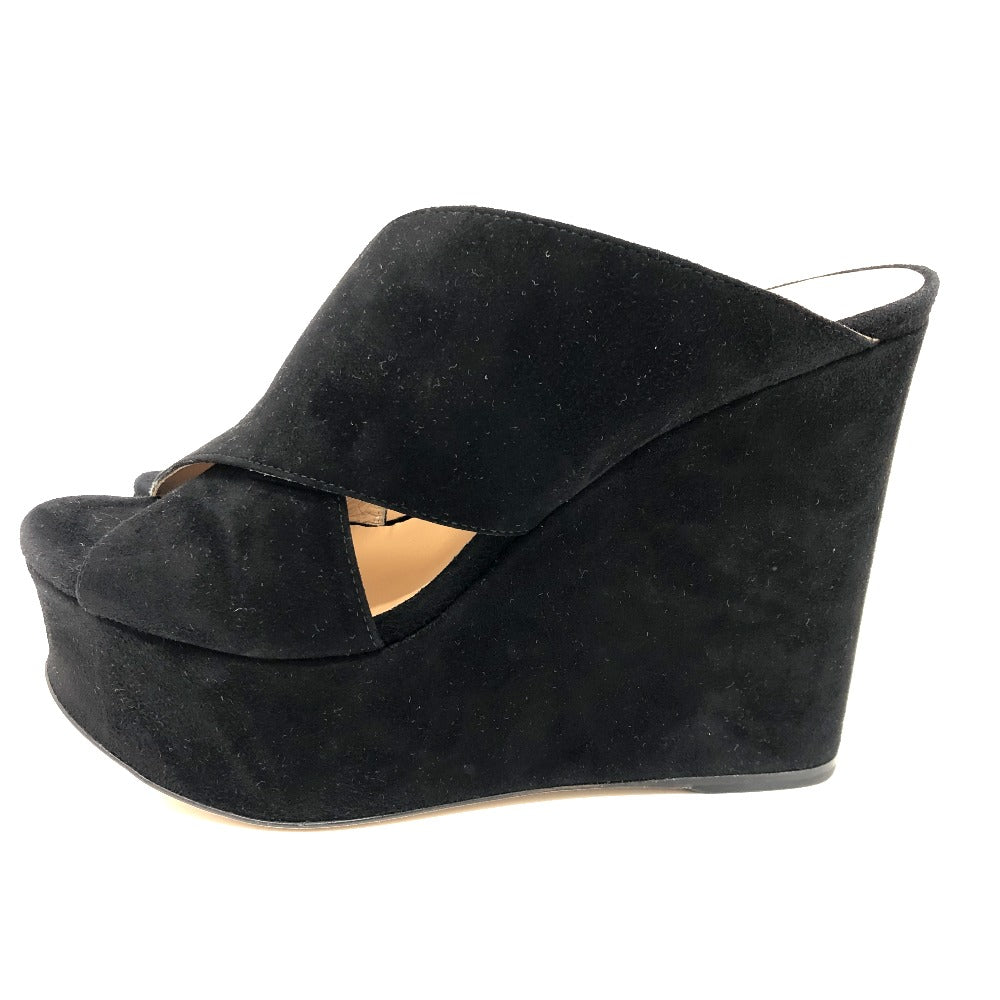 Sergio Rossi Sandals suede black Women 36 Used Authentic