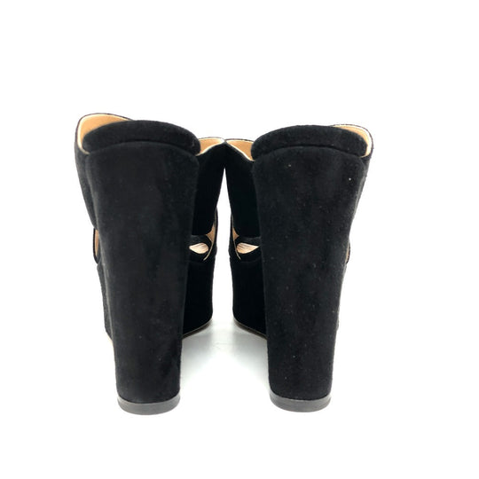 Sergio Rossi Sandals suede black Women 36 Used Authentic