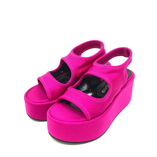 Sergio Rossi Sandals BO7930 Satin pink Vedge dragon fruit 36