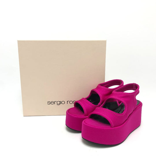 Sergio Rossi Sandals BO7930 Satin pink Vedge dragon fruit 36
