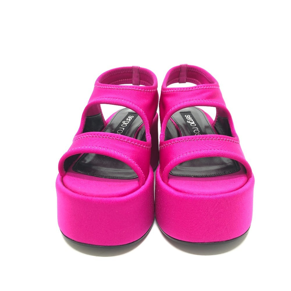 Sergio Rossi Sandals BO7930 Satin pink Vedge dragon fruit 36