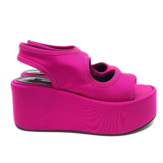 Sergio Rossi Sandals BO7930 Satin pink Vedge dragon fruit 36