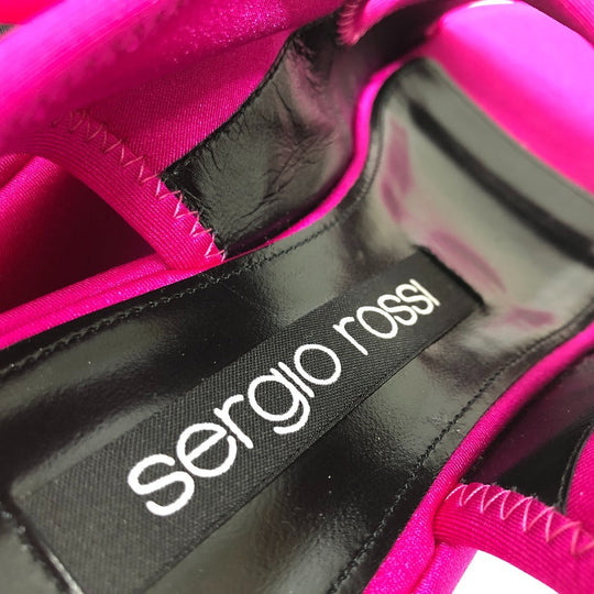 Sergio Rossi Sandals BO7930 Satin pink Vedge dragon fruit 36