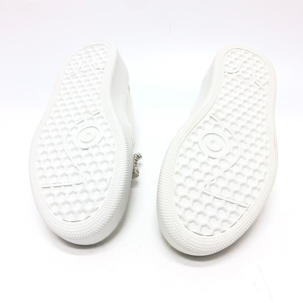 Sergio Rossi sneakers A92080 leather white crystal buckle Women 36 Used Authentic