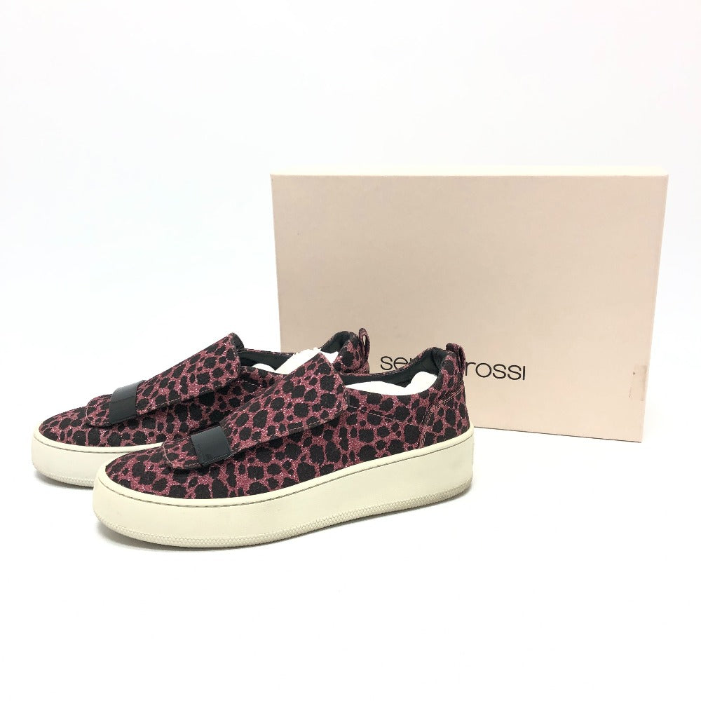 Sergio Rossi sneakers leather pink SR1 RUNNING Leopard Lame Women 36 Used Authentic