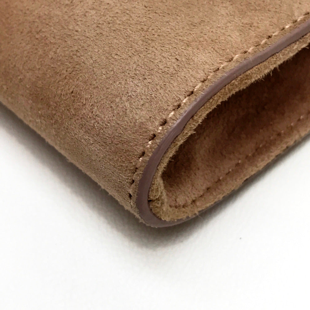 Sergio Rossi Clutch bag Suede / patent leather Pink beige type Pouch Clutch bag Women Used Authentic