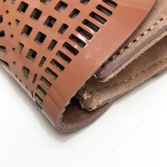 Sergio Rossi Clutch bag Suede / patent leather Pink beige type Pouch Clutch bag Women Used Authentic