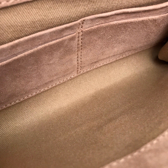 Sergio Rossi Clutch bag Suede / patent leather Pink beige type Pouch Clutch bag Women Used Authentic