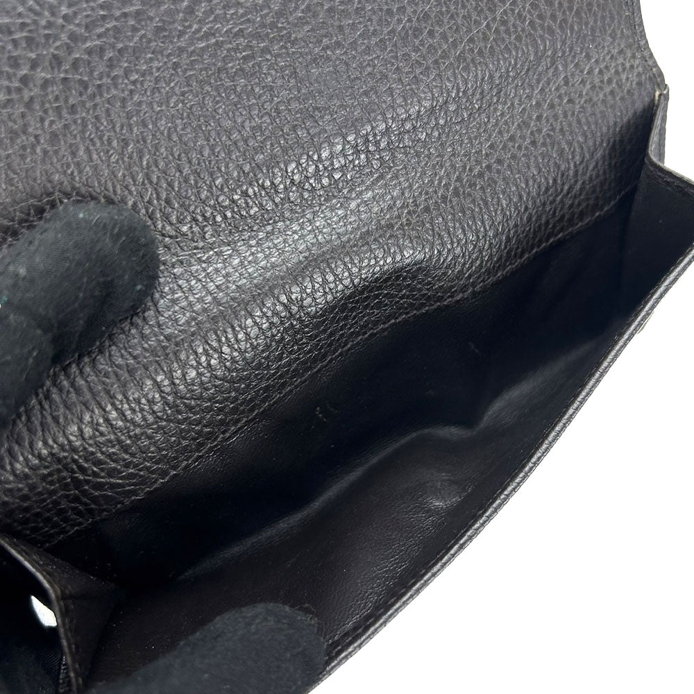 GUCCI Long Wallet Purse 231843 leather Dark brown Interlocking Women Used Authentic