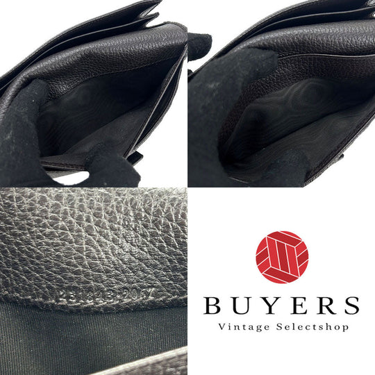 GUCCI Long Wallet Purse 231843 leather Dark brown Interlocking Women Used Authentic