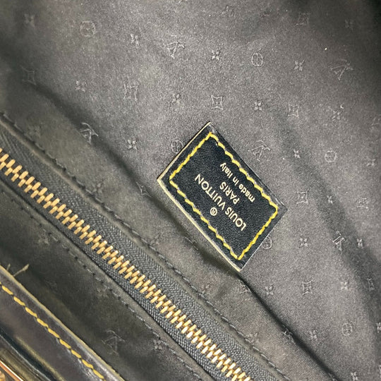 LOUIS VUITTON Handbag M91805 Suhari leather black Suhari Angenu PM Women Used Authentic