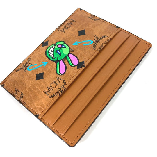 MCM Card Case leather Brown SAMBYPEN collaboration SambyPen Visetos Rabbit Rabbit mens Used Authentic