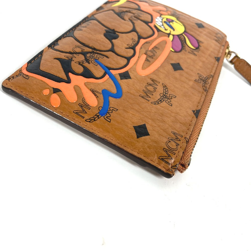 MCM Coin case leather Brown SAMBYPEN collaboration Sam By Pen Rabbit Visetos mens Used Authentic