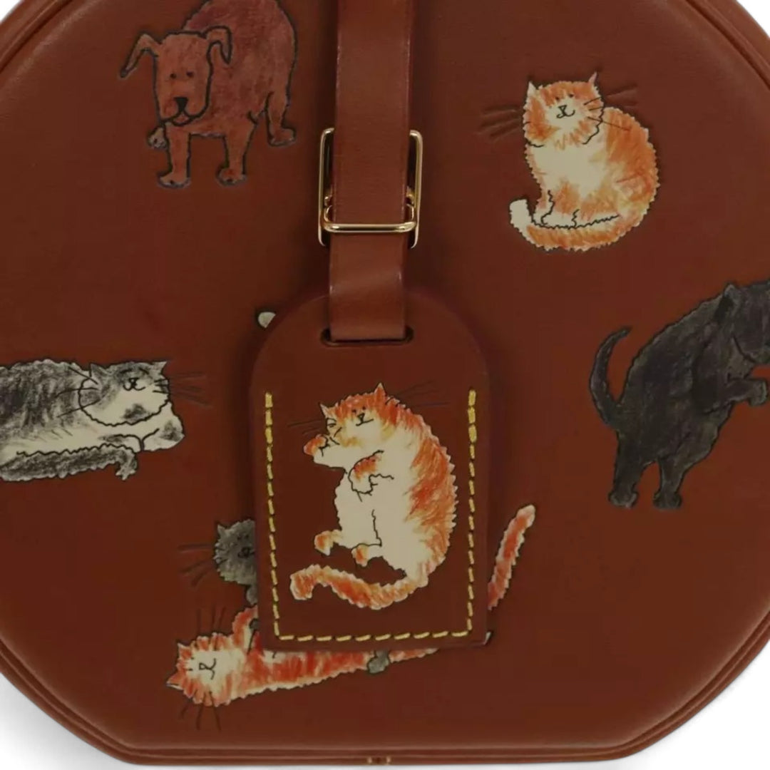 Louis Vuitton Catgram Petite Boite Chapeau Leather Women's Shoulder Bag Brown Made in Italy