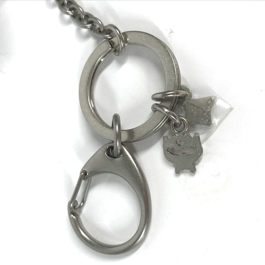 MCM key ring leather white Visetos logo Rabbit rabbit Women Used Authentic