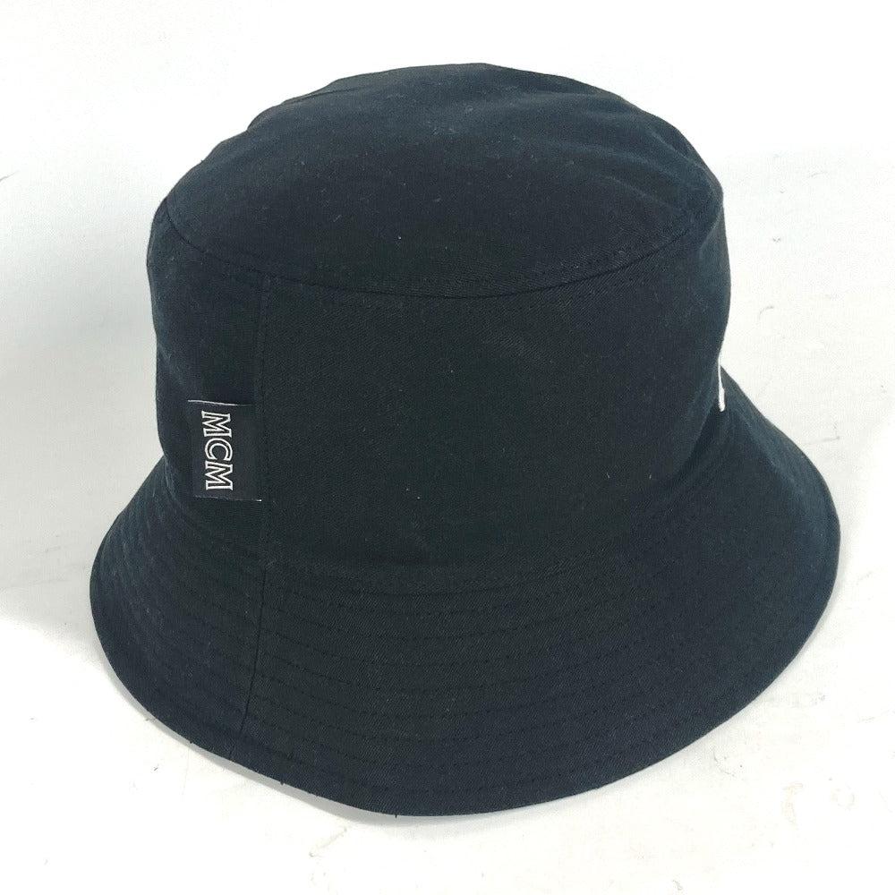 MCM hat cotton black Hat Hat Bucket Hat Bob Hat logo mens Used Authentic