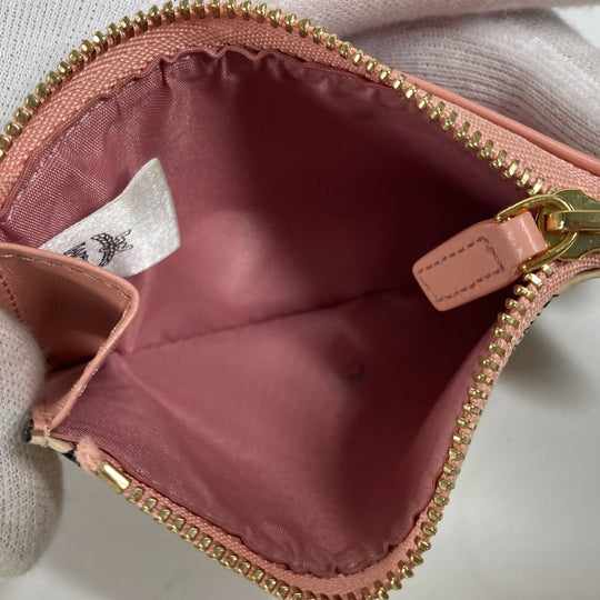 MCM Trifold wallet leather beige Visetos Rabbit Rabbit Women Used Authentic