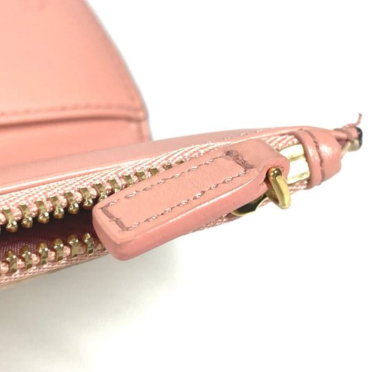 MCM Trifold wallet leather beige Visetos Rabbit Rabbit Women Used Authentic