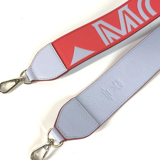 MCM Shoulder strap leather Red logo Women Used Authentic