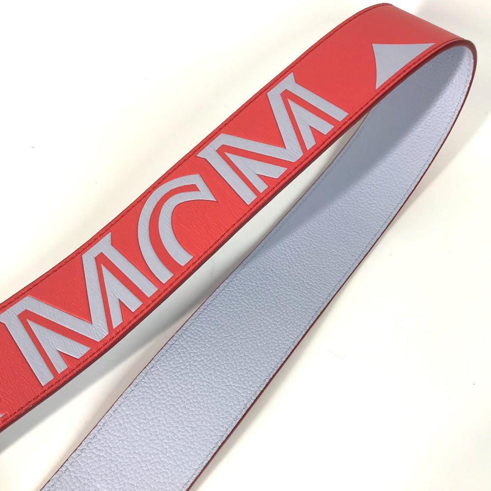 MCM Shoulder strap leather Red logo Women Used Authentic