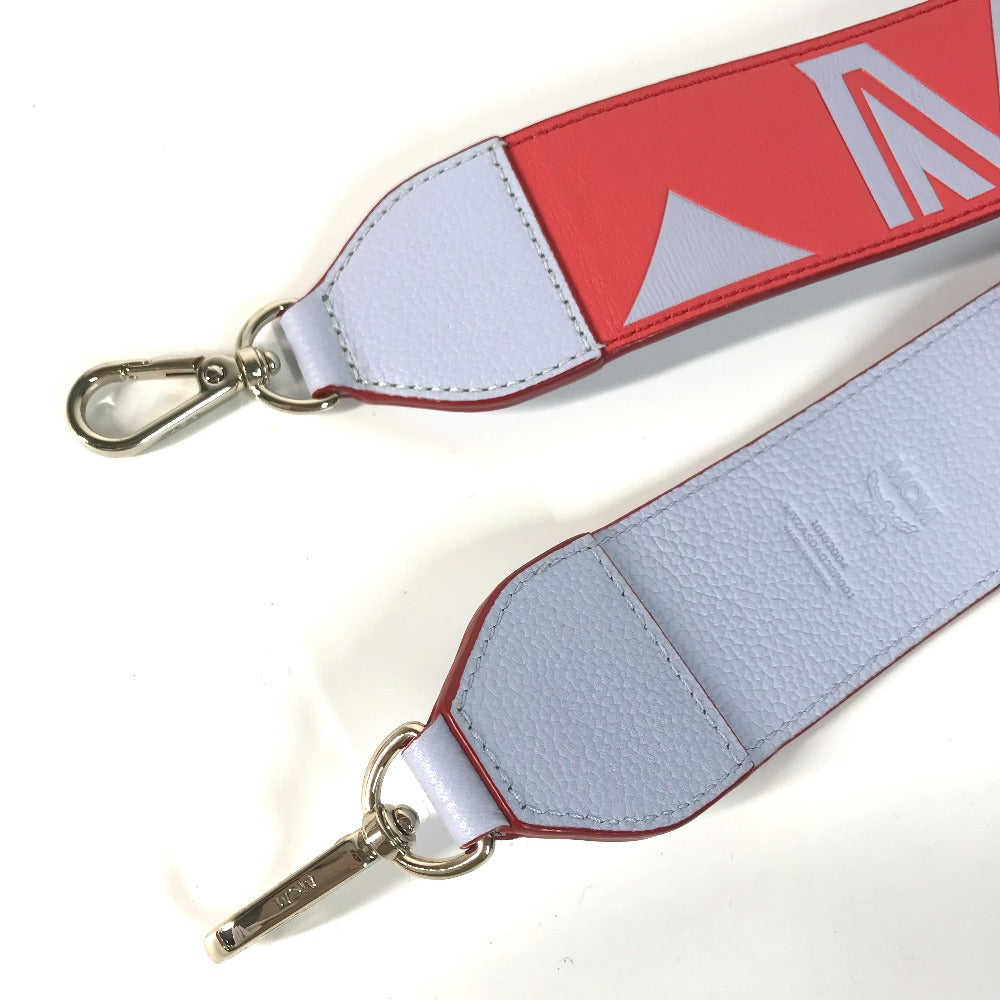 MCM Shoulder strap leather Red logo Women Used Authentic