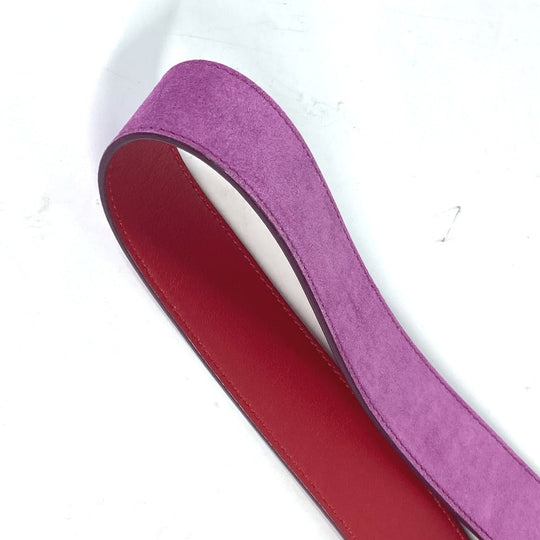 MCM Shoulder strap Leather / suede purple logo metal plate Women Used Authentic