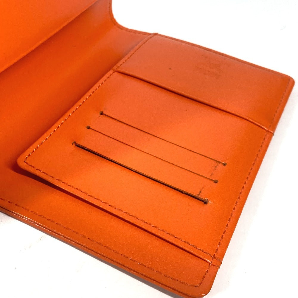 MCM passport case leather Orange Bear Visetos logo fur lion unisex(Unisex) Used Authentic